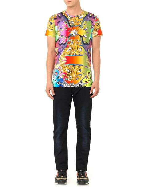 Versus Versace authentic Men's Rainbow Print Slim Fit T